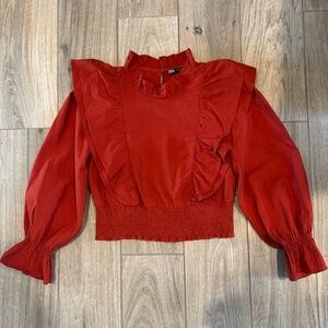 Zara Ruffle Puff Sleeve Top